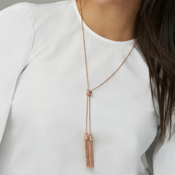 Kendra Scott Presleigh Love Knot Y Necklace In Gold - Picture 7 of 7